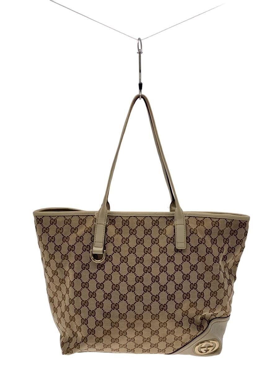 GUCCI Tote Bag_New Britt_GG Canvas Canvas WHT 169946 KQWFG 9761