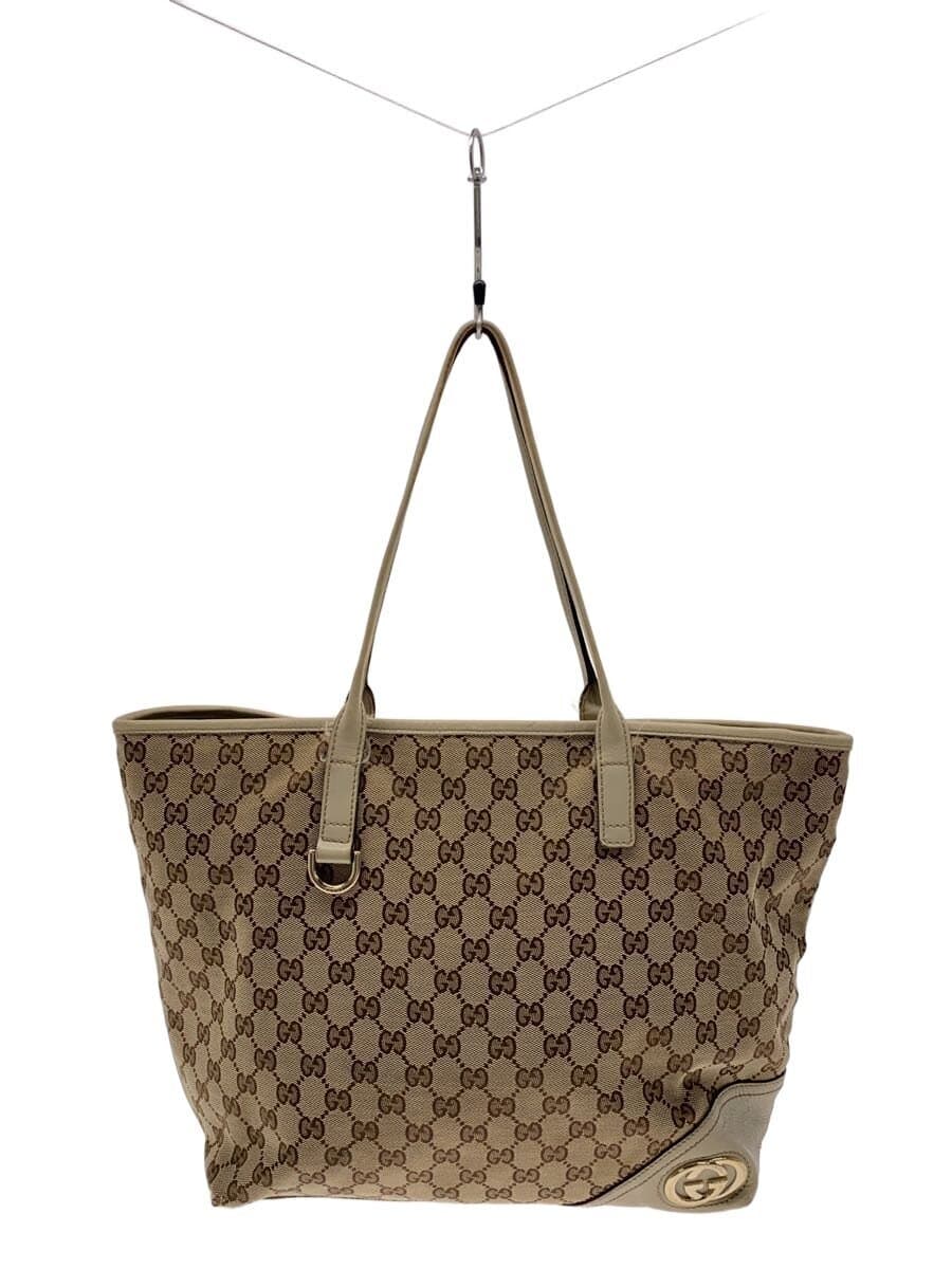 GUCCI Tote Bag_New Britt_GG Canvas Canvas WHT 169946 KQWFG 9761