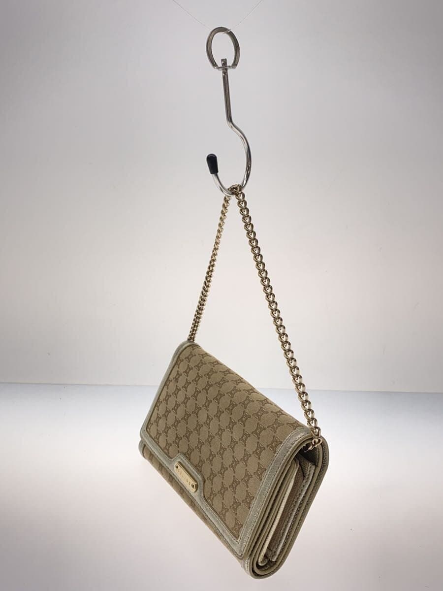 CELINE Shoulder Bag Canvas Beige All-over Pattern 2