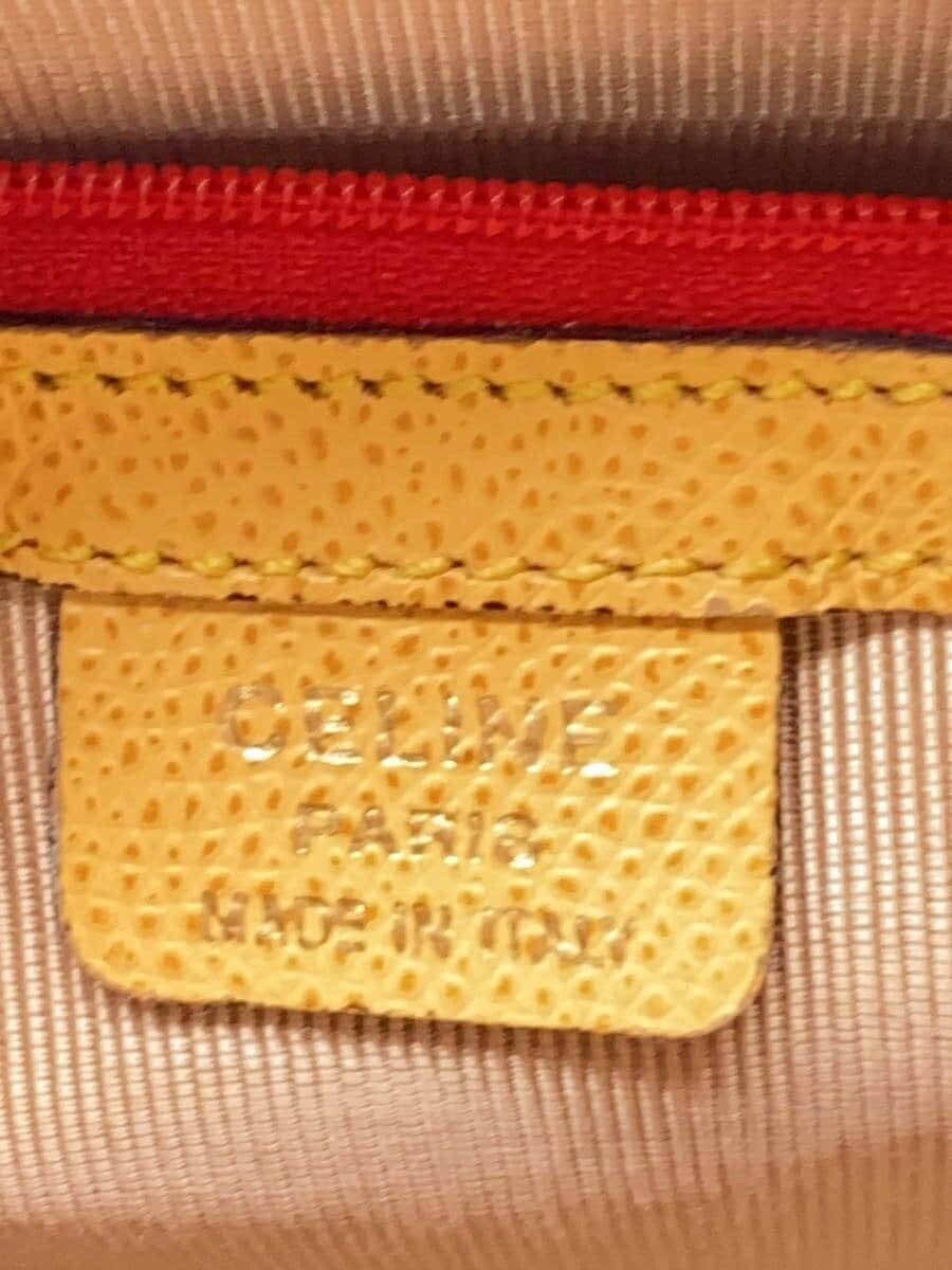 CELINE Shoulder Bag Leather YLW 5
