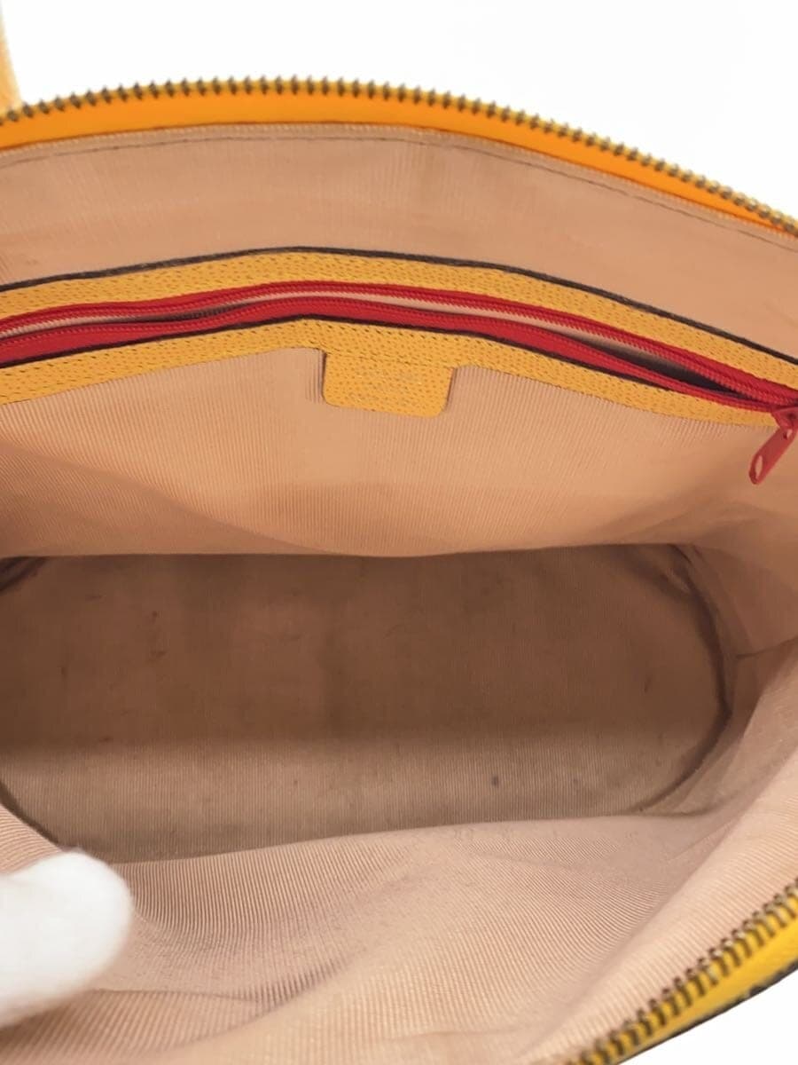 CELINE Shoulder Bag Leather YLW 6