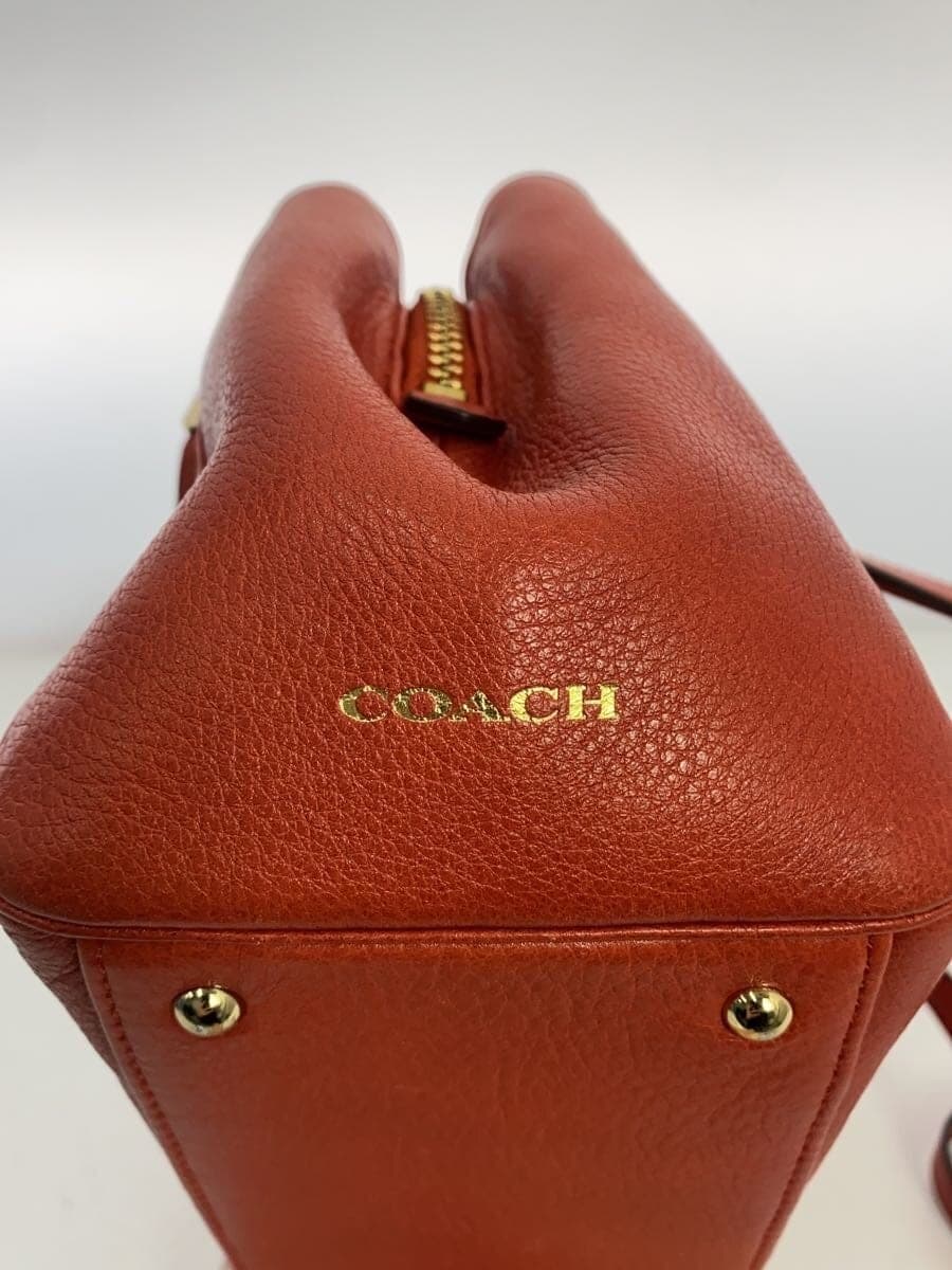 COACH Shoulder Bag Leather RED Solid F30565 5