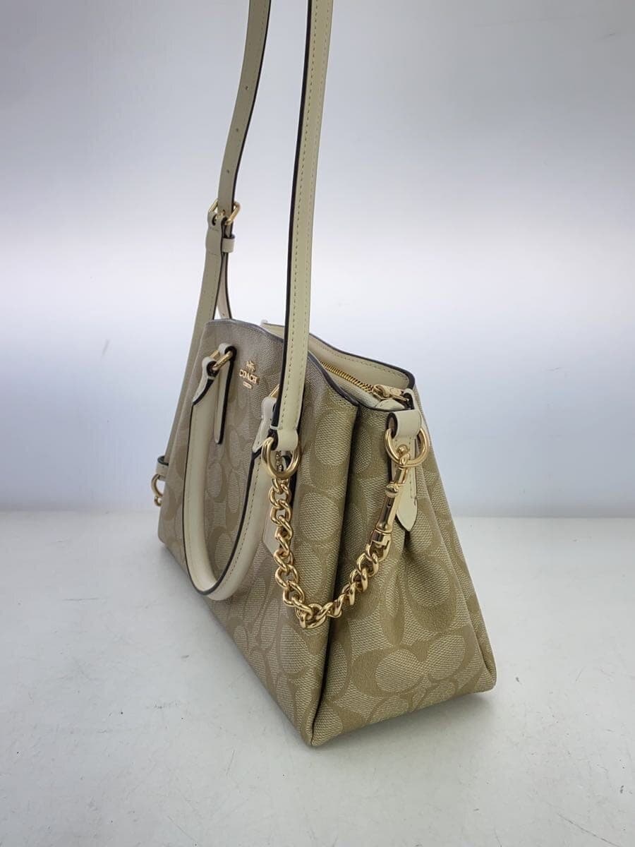 COACH Shoulder Bag Leather BEG All Over Pattern F29434 2