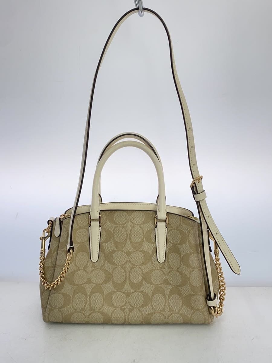 COACH Shoulder Bag Leather BEG All Over Pattern F29434 3
