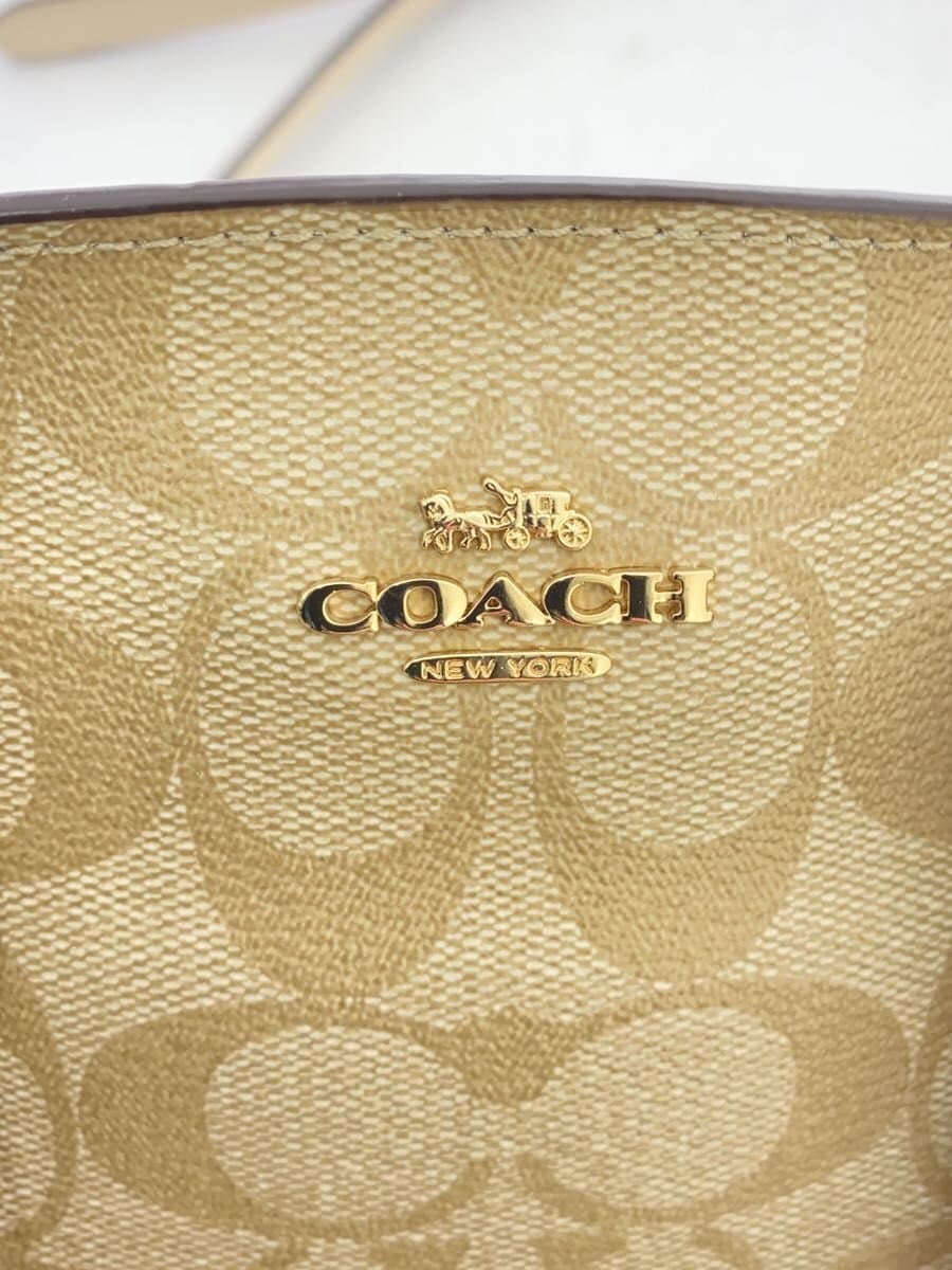 COACH Shoulder Bag Leather BEG All Over Pattern F29434 5