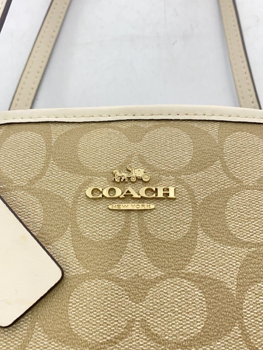 COACH Tote Bag PVC Beige All-over Print F57842 5
