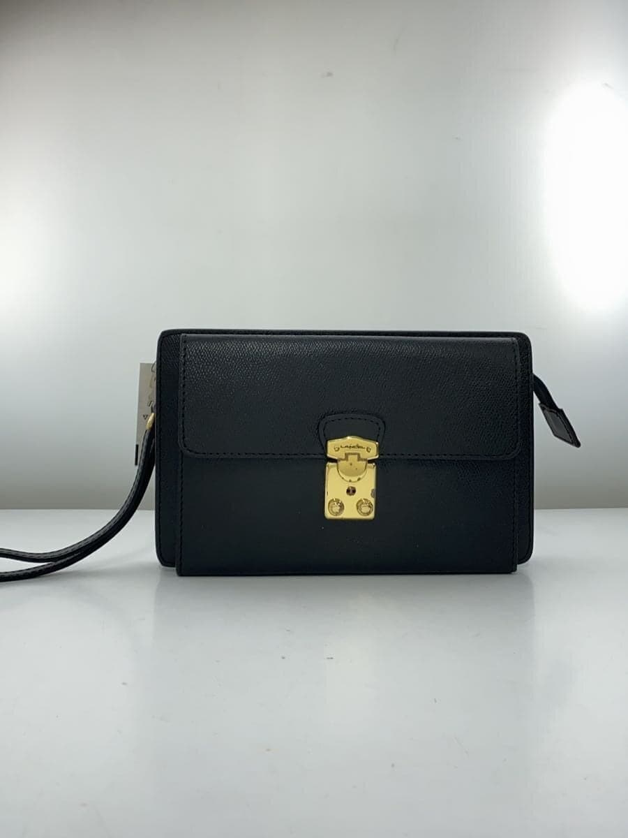 LANCEL Second Bag Leather BLK MADE IN FRANCE