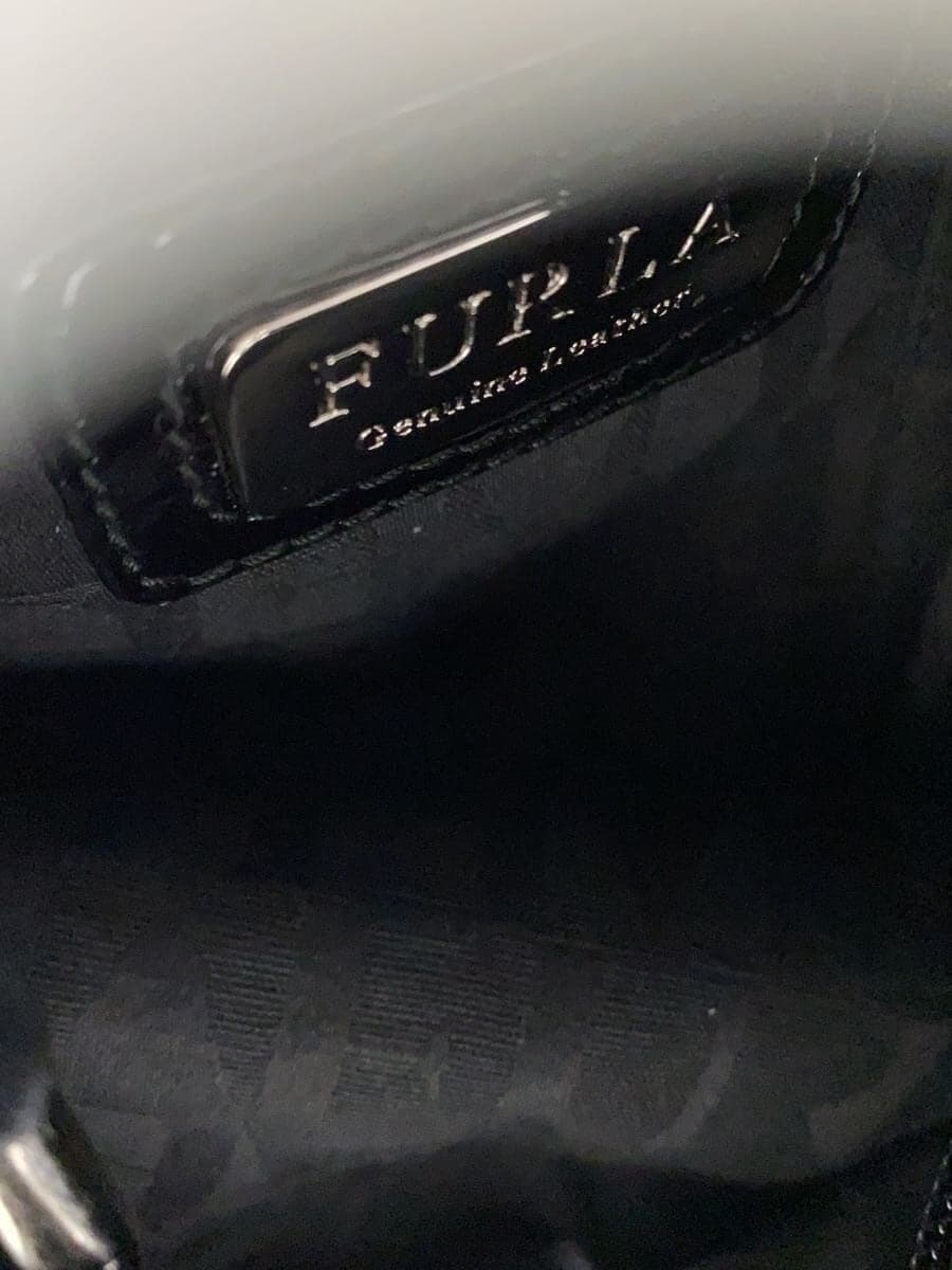 FURLA Handbag Patent Leather BLK 5