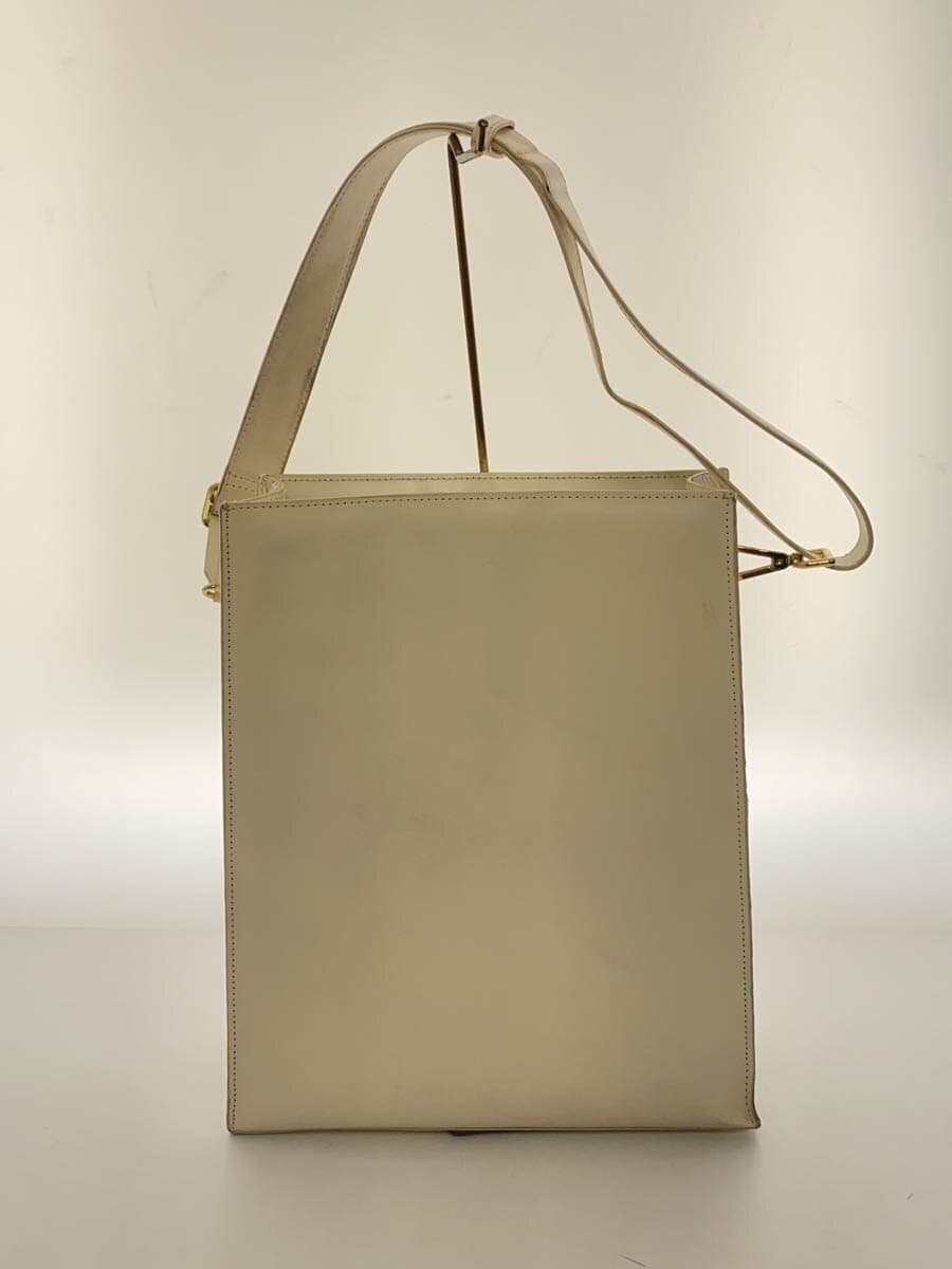 Carving Tribes Shoulder Bag Leather WHT Square PC BAG Consider Condition 3