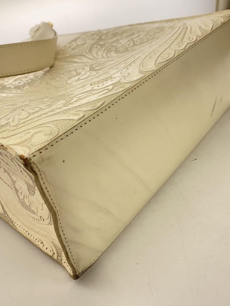 Carving Tribes Shoulder Bag Leather WHT Square PC BAG Consider Condition 7