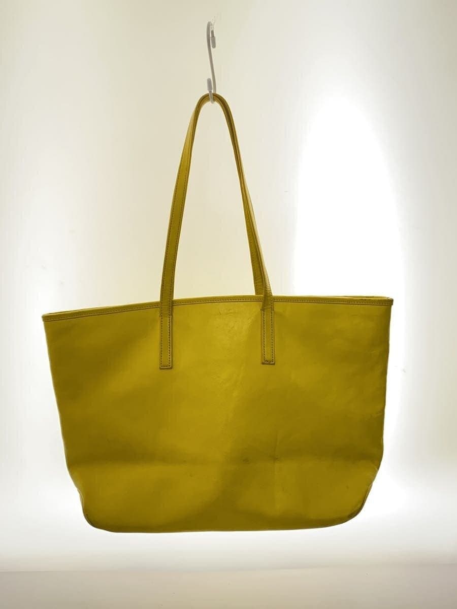 BUSINESS LEATHER FACTORY Tote Bag Leather YLW With Wear