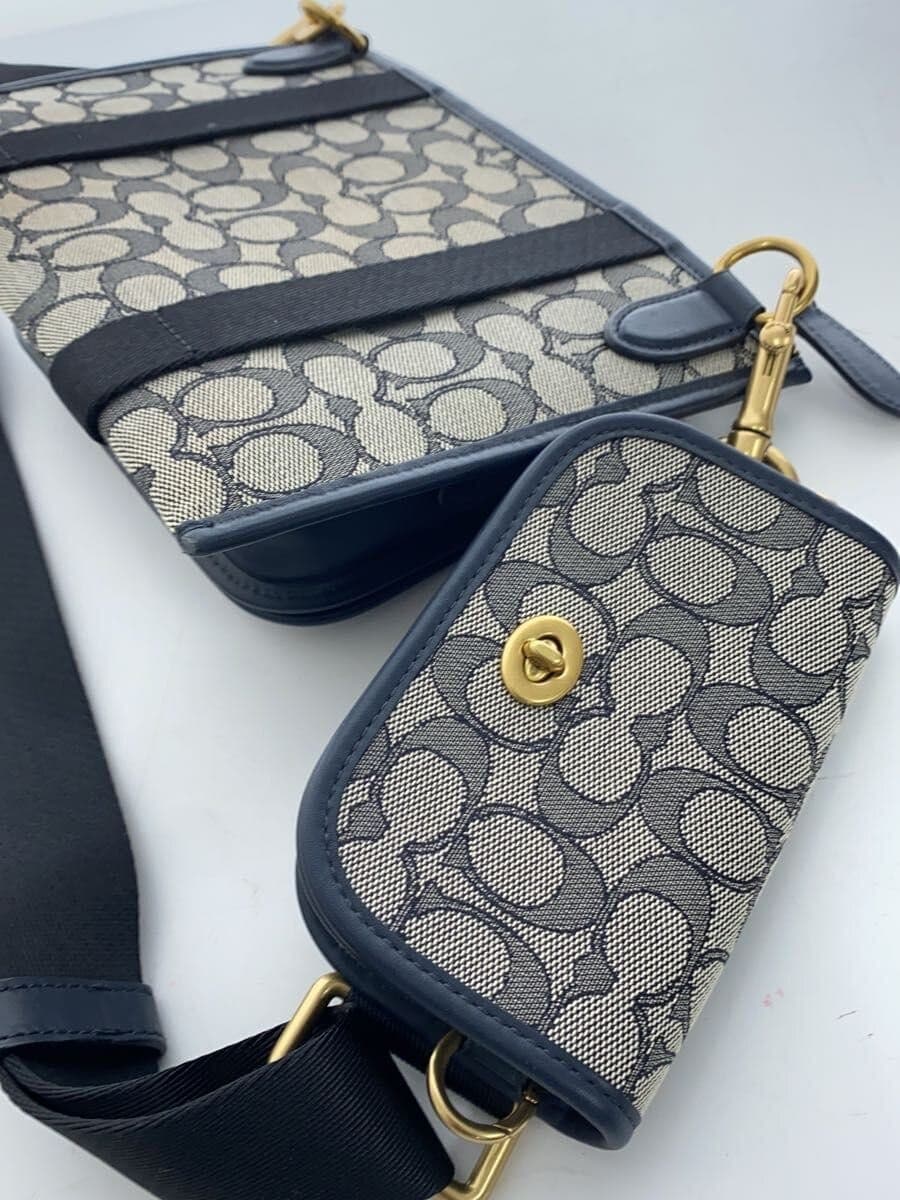 COACH Multifunction Crossbody with Dinky Signature Cotton NVY 7