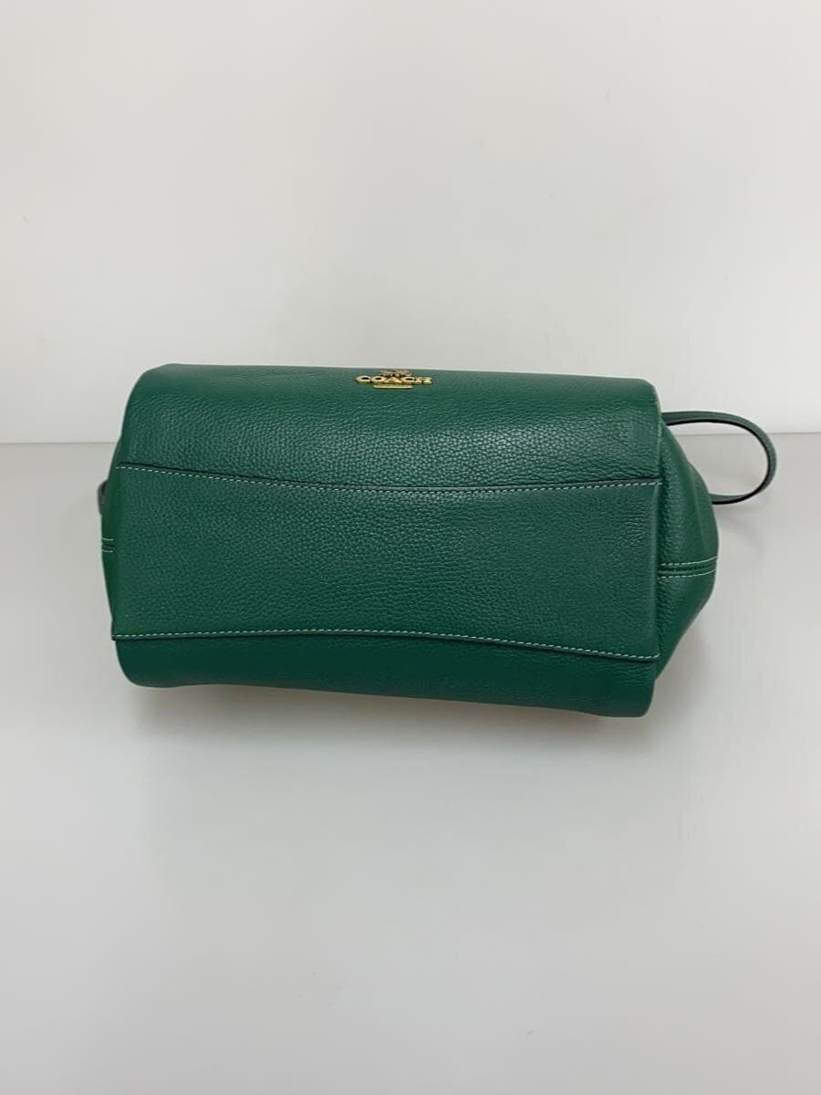 COACH handbag leather GRN solid color 79316 2way Ellis satchel 4