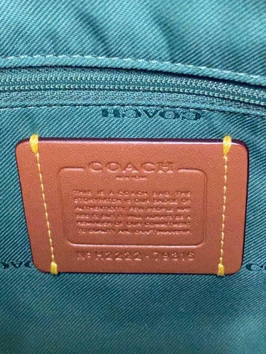 COACH handbag leather GRN solid color 79316 2way Ellis satchel 5