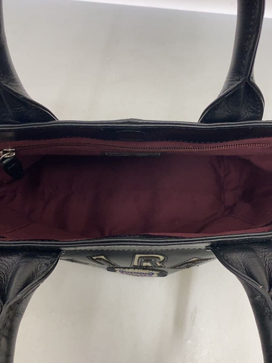 AVIREX Shoulder Bag Leather BLK All Over Pattern 6