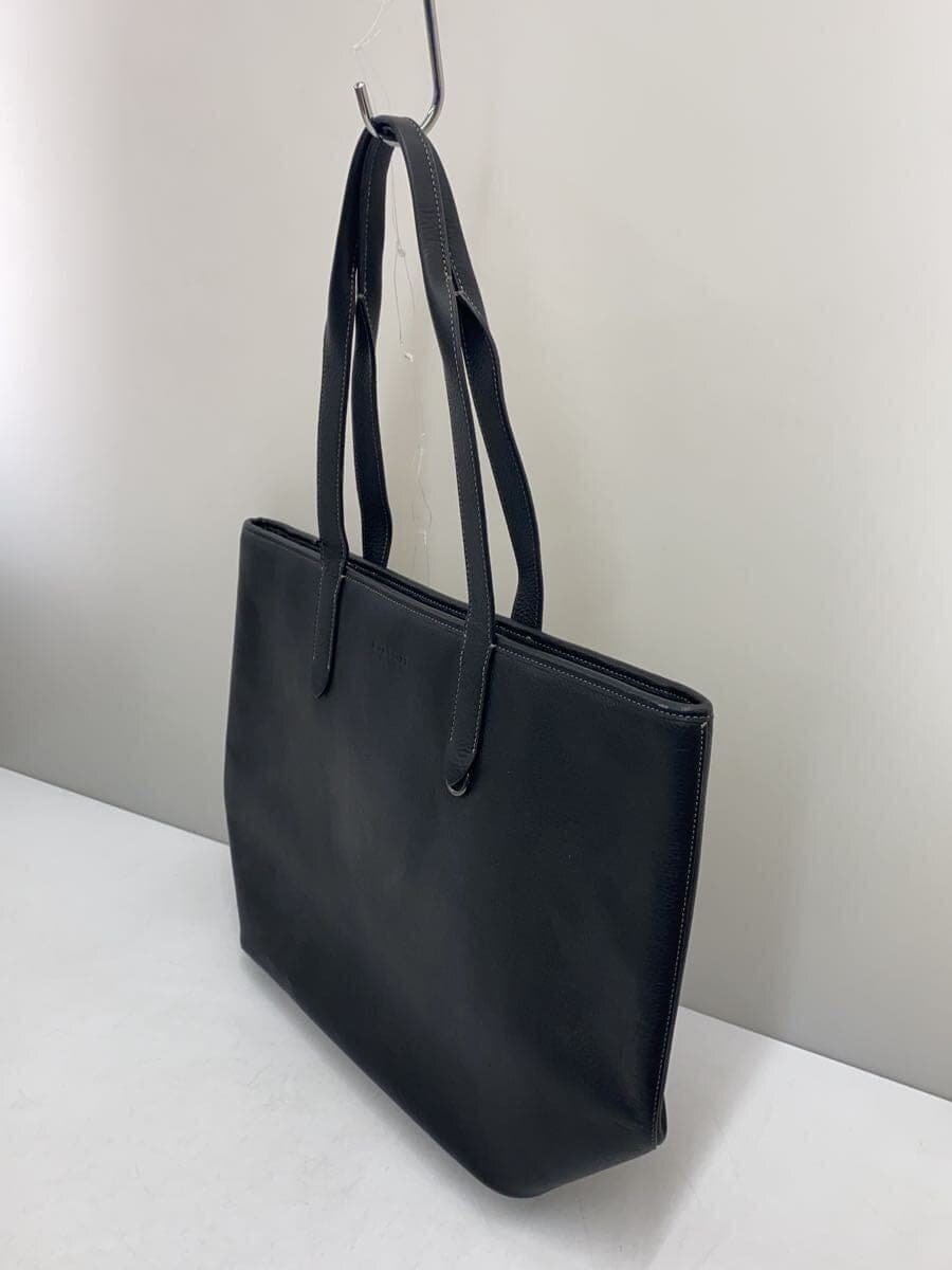 COACH tote bag leather black plain 2