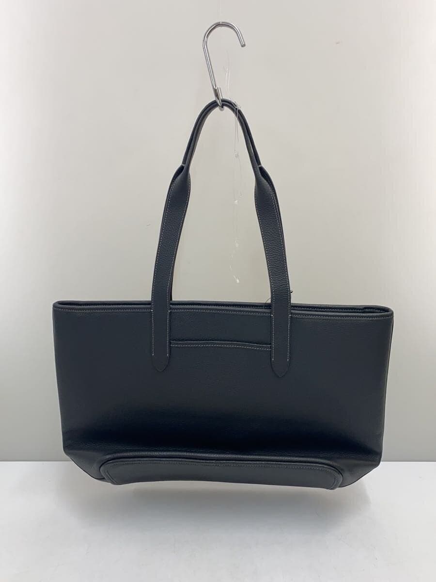 COACH tote bag leather black plain 3