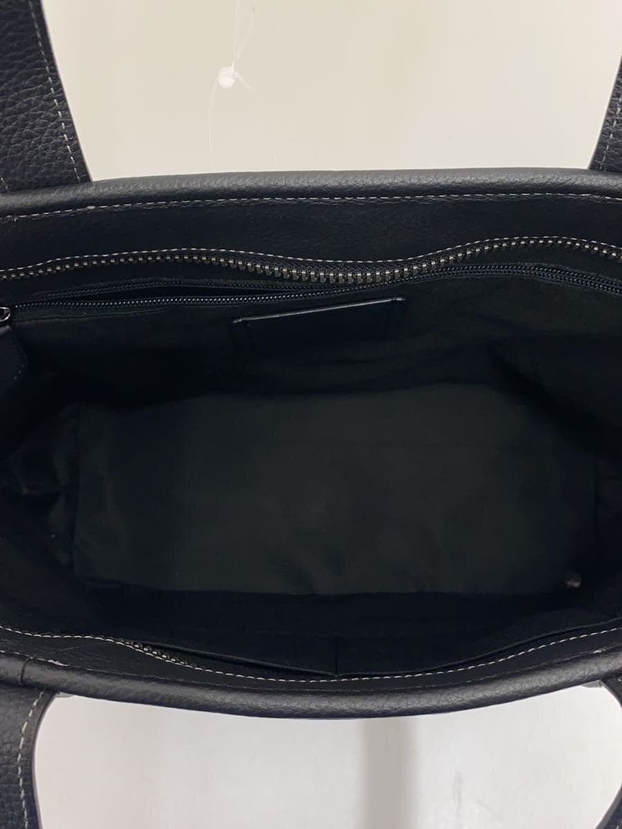 COACH tote bag leather black plain 6
