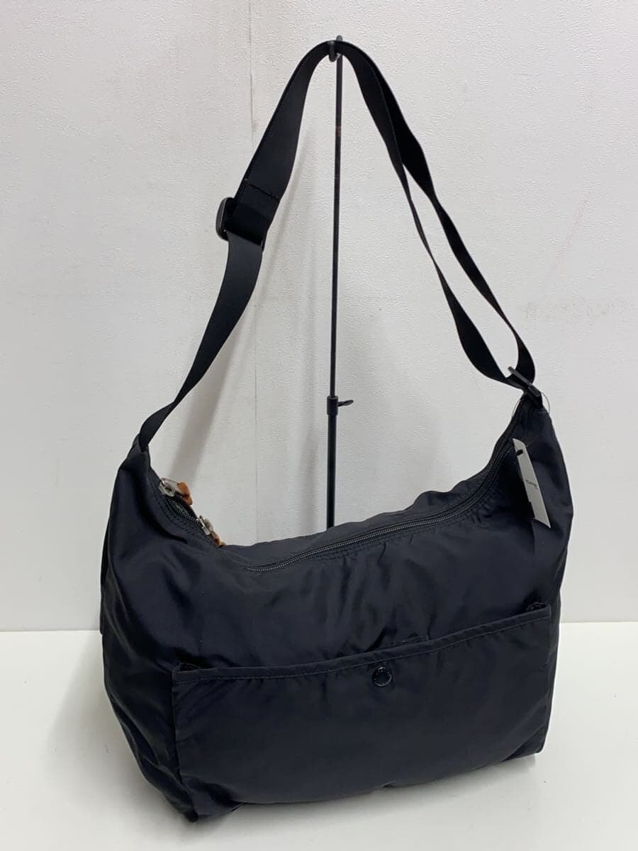 GREGORY Shoulder Bag Nylon BLK Plain Silver Tag Satchel M 3