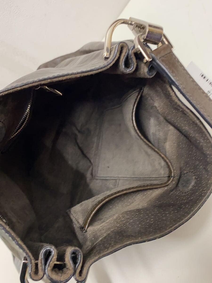 HIROFU shoulder bag leather BRW plain 6