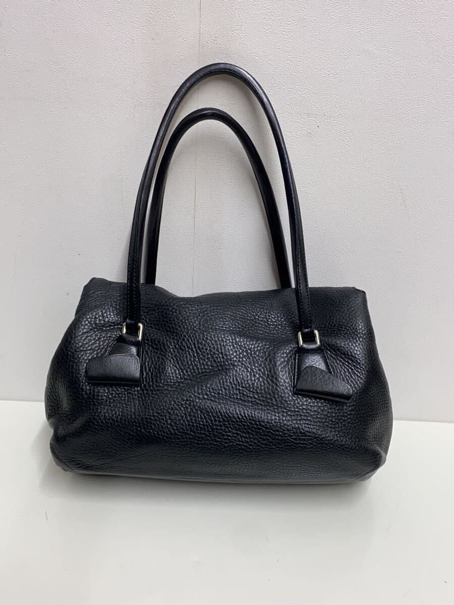 HIROFU handbag leather black plain 3