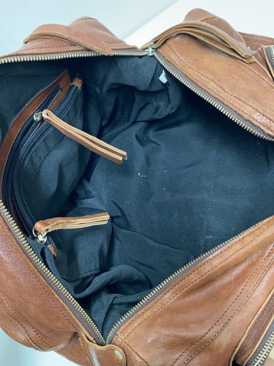 Other Brands 4-Pocket Shoulder Bag Leather BRW Solid Color 6