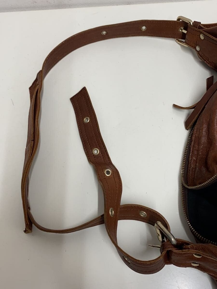 Other Brands 4-Pocket Shoulder Bag Leather BRW Solid Color 7