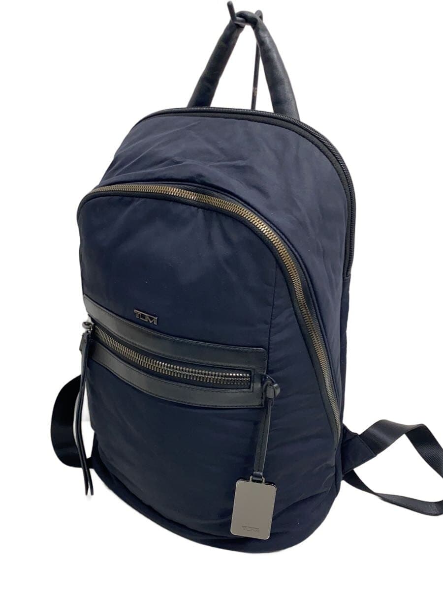 TUMI backpack nylon navy plain *has inner stains 2