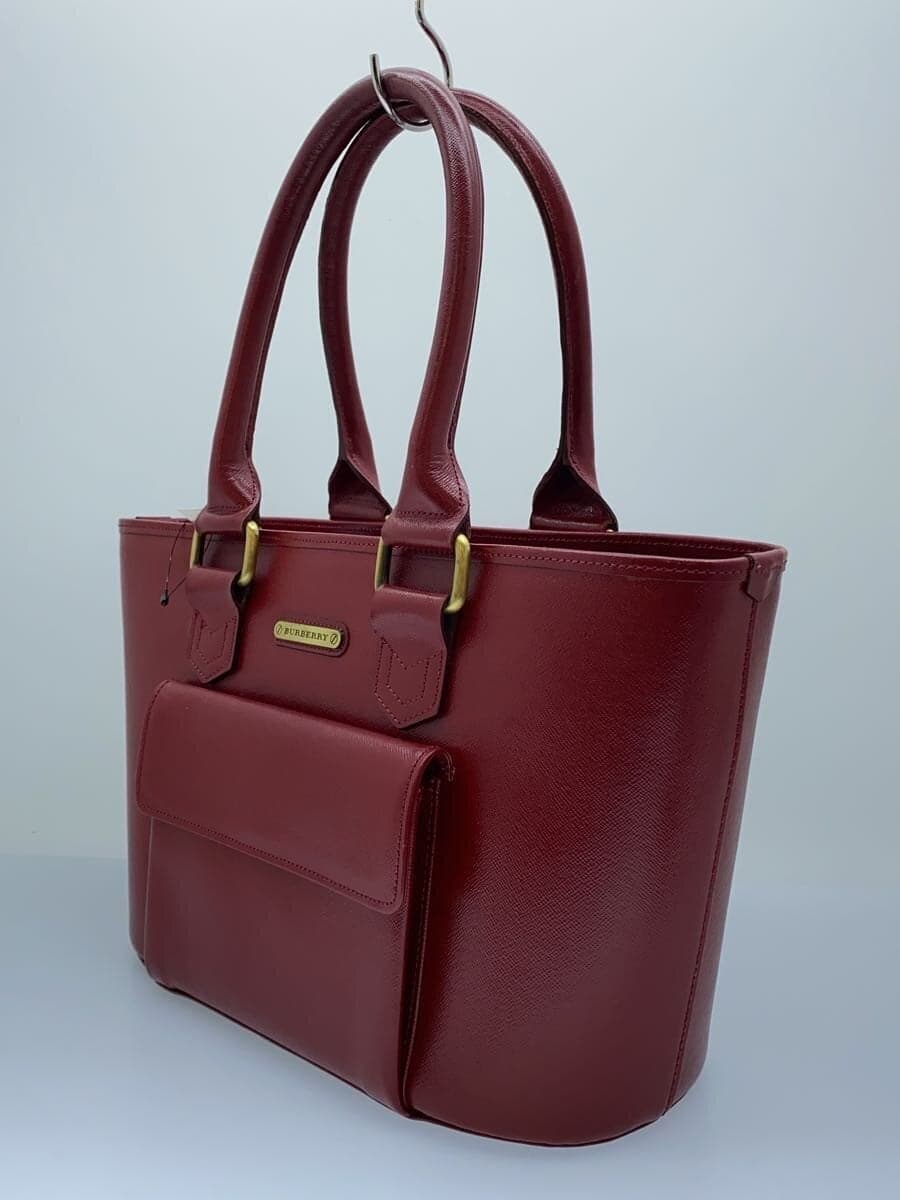 BURBERRY Handbag Leather RED Solid 2