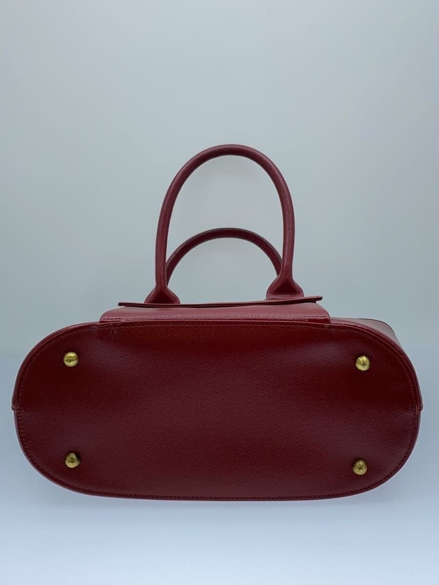 BURBERRY Handbag Leather RED Solid 4