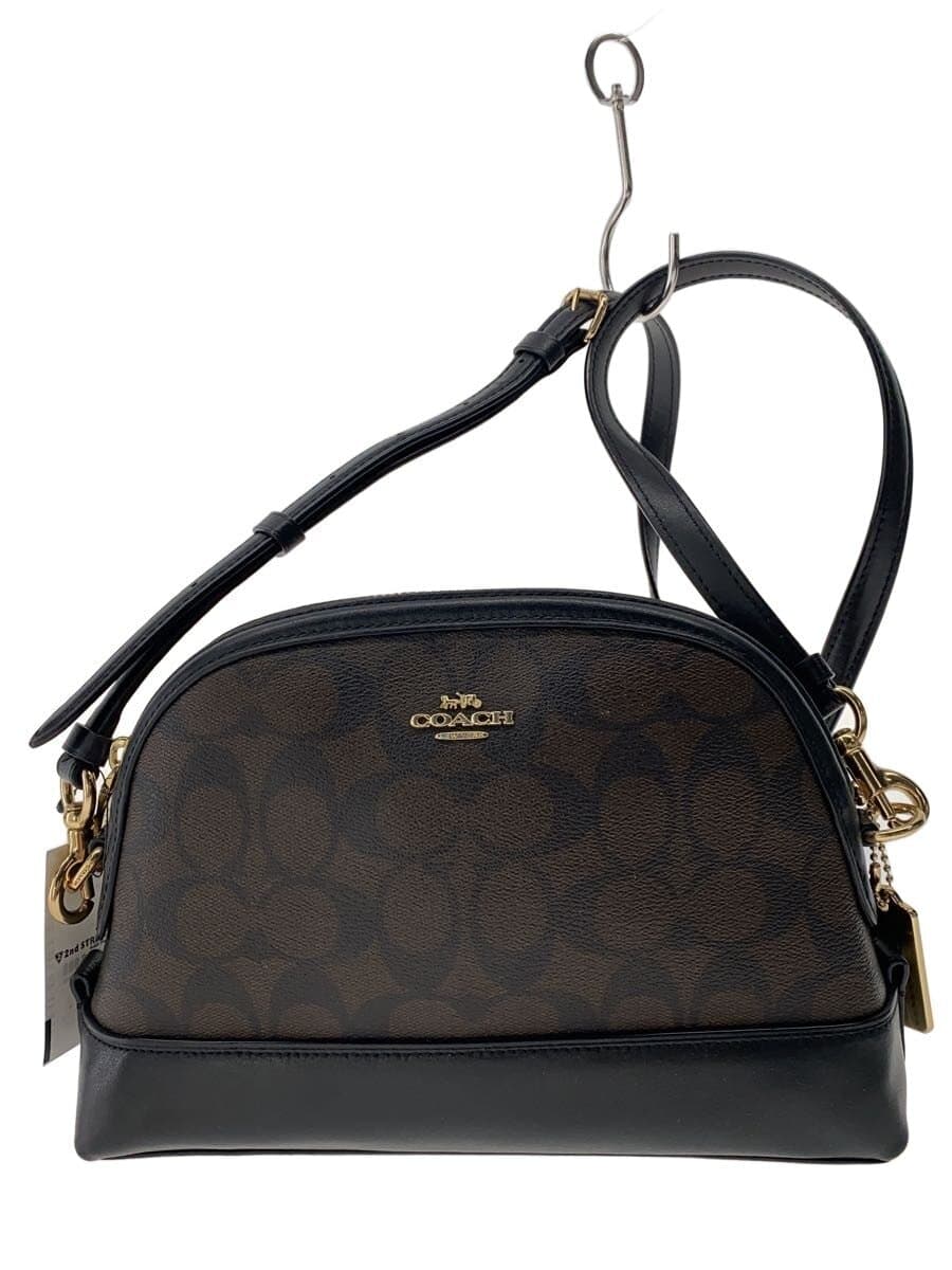 COACH Shoulder Bag Leather BRW All Over Pattern M1980-F76674