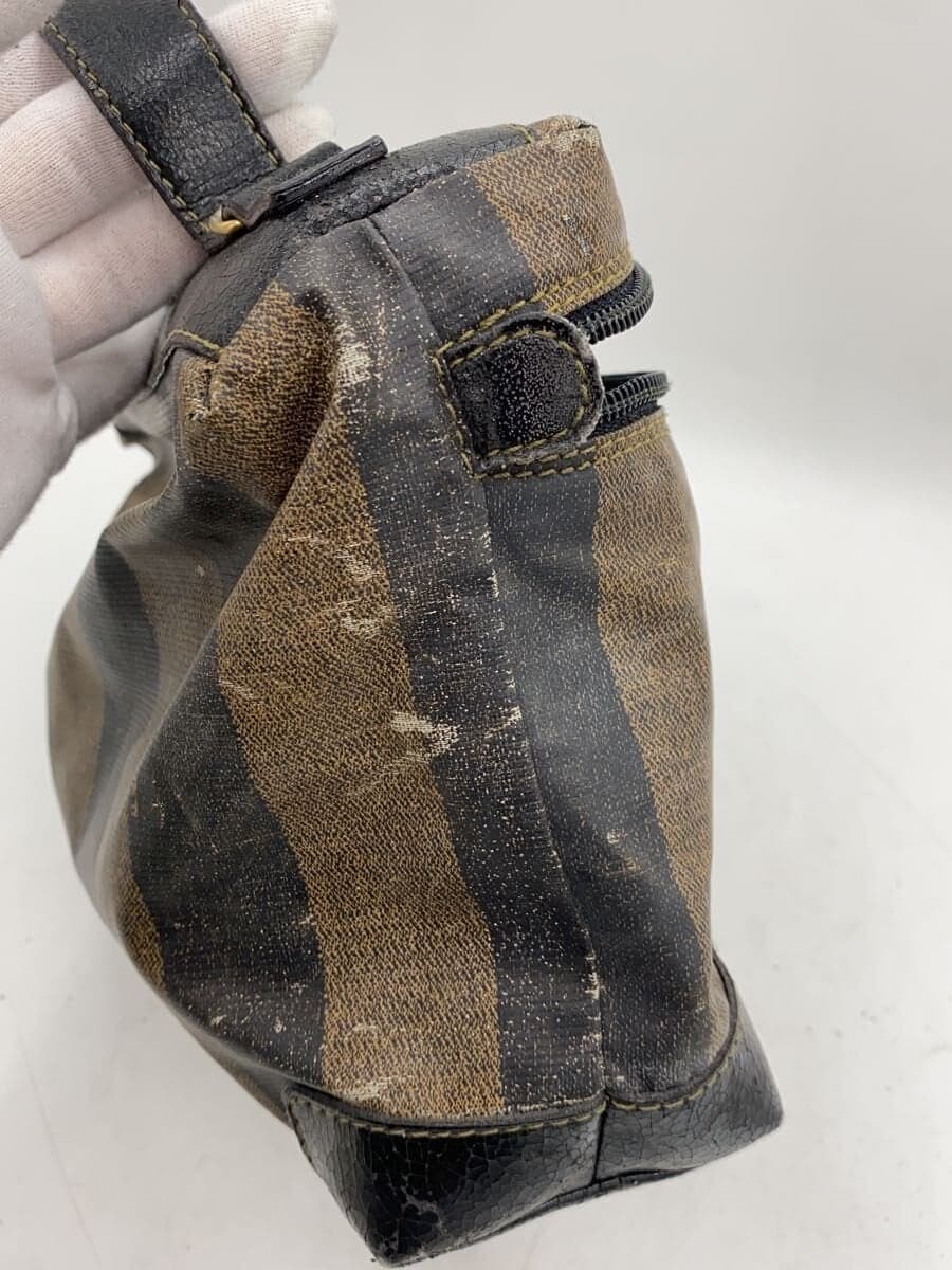 FENDI Shoulder Bag PVC BRW Stripe 8