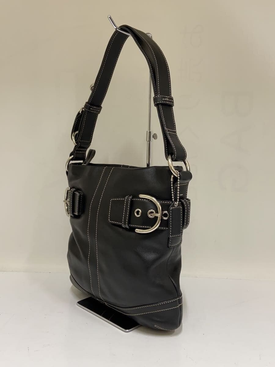 COACH Shoulder Bag Leather Black 1452 2