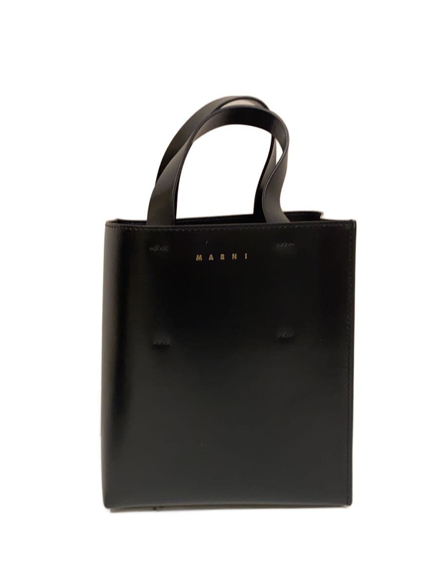 MARNI2-Way MUSEO Tote Bag Leather BLK SHMP0039Y3