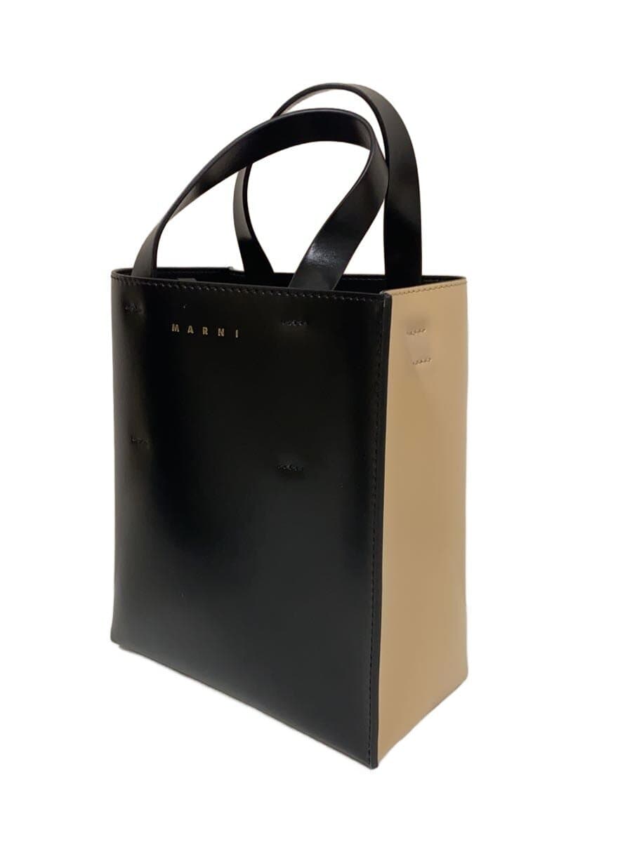 MARNI2-Way MUSEO Tote Bag Leather BLK SHMP0039Y3 2