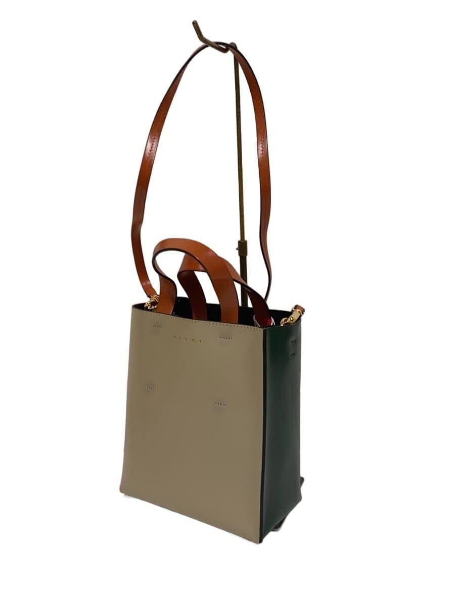 MARNI2-Way MUSEO Tote Bag Leather BEG SHMP0039Y0 2