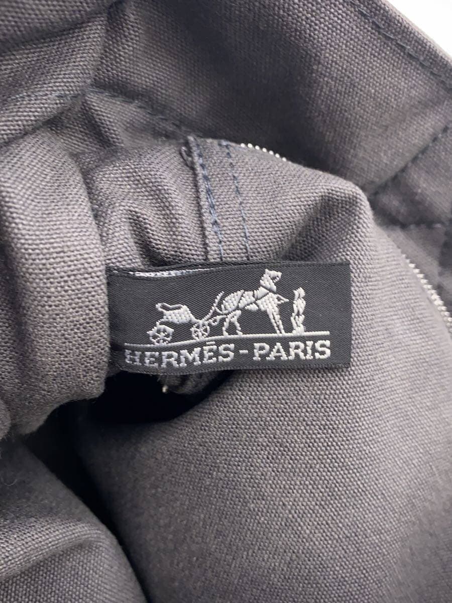 HERMES Handbag Canvas GRY Solid 5
