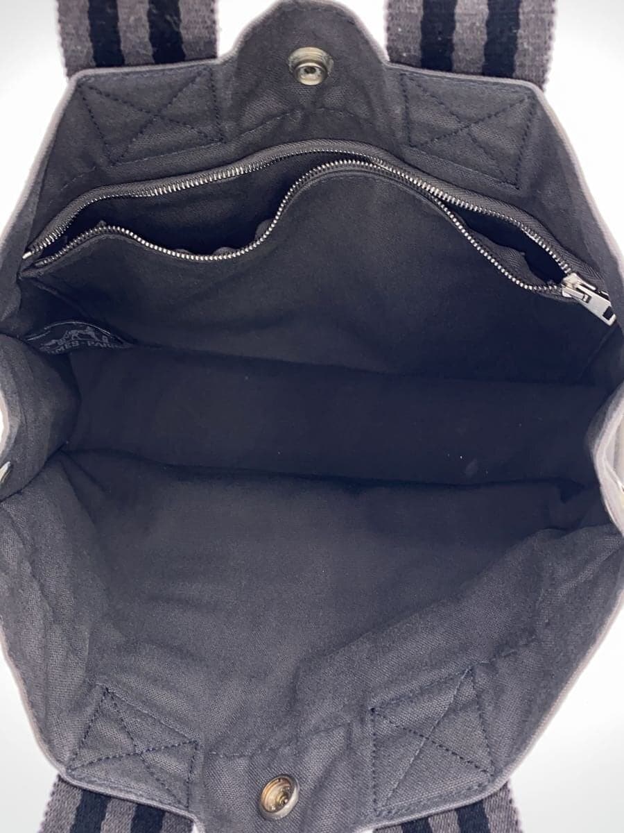 HERMES Handbag Canvas GRY Solid 6