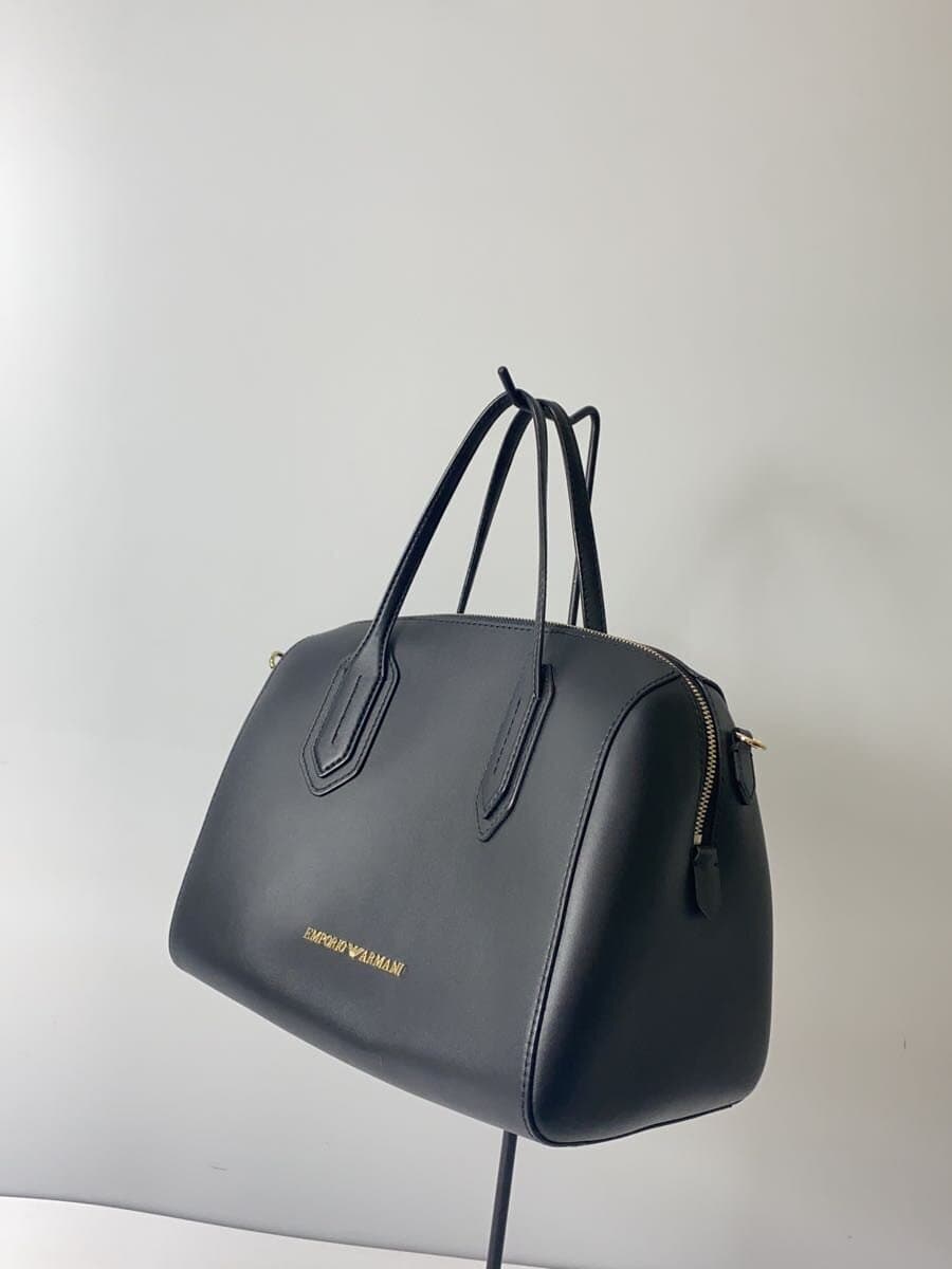 EMPORIO ARMANI Handbag Leather BLK Solid 2