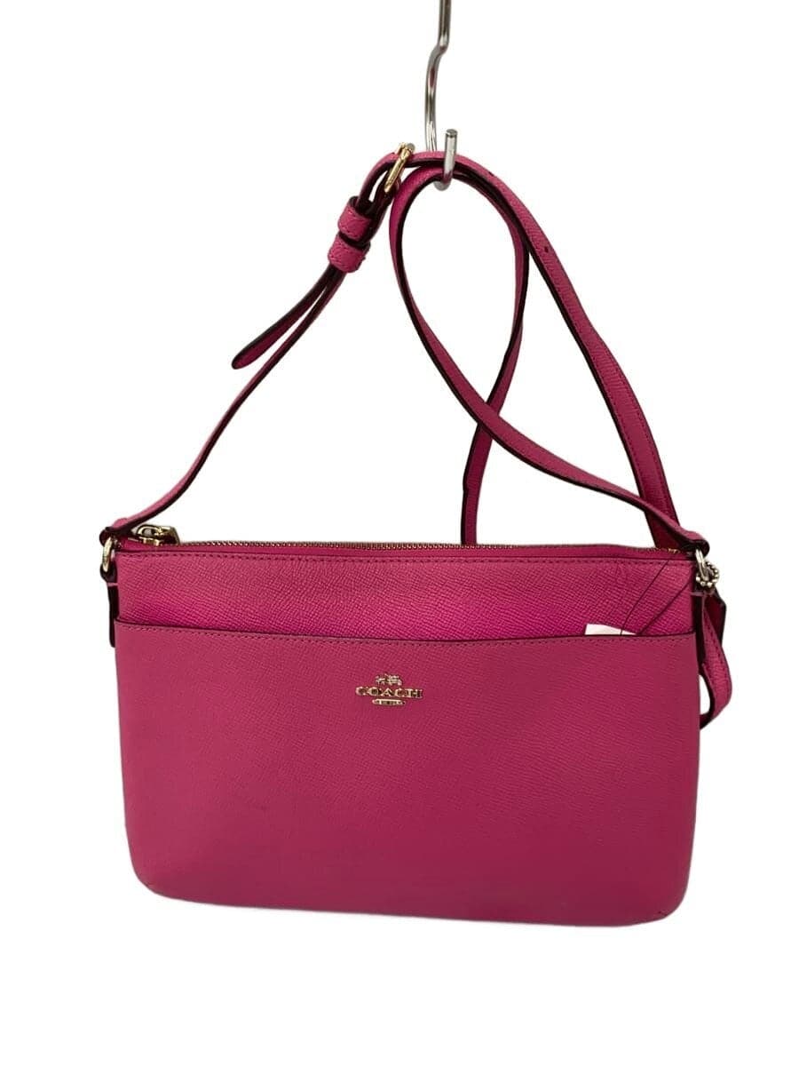 COACH shoulder bag leather PNK plain
