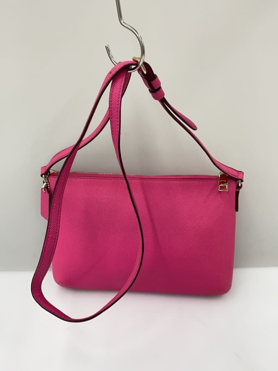COACH shoulder bag leather PNK plain 3