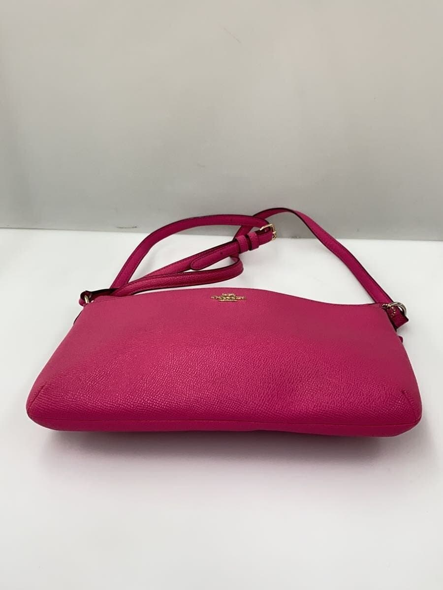 COACH shoulder bag leather PNK plain 4