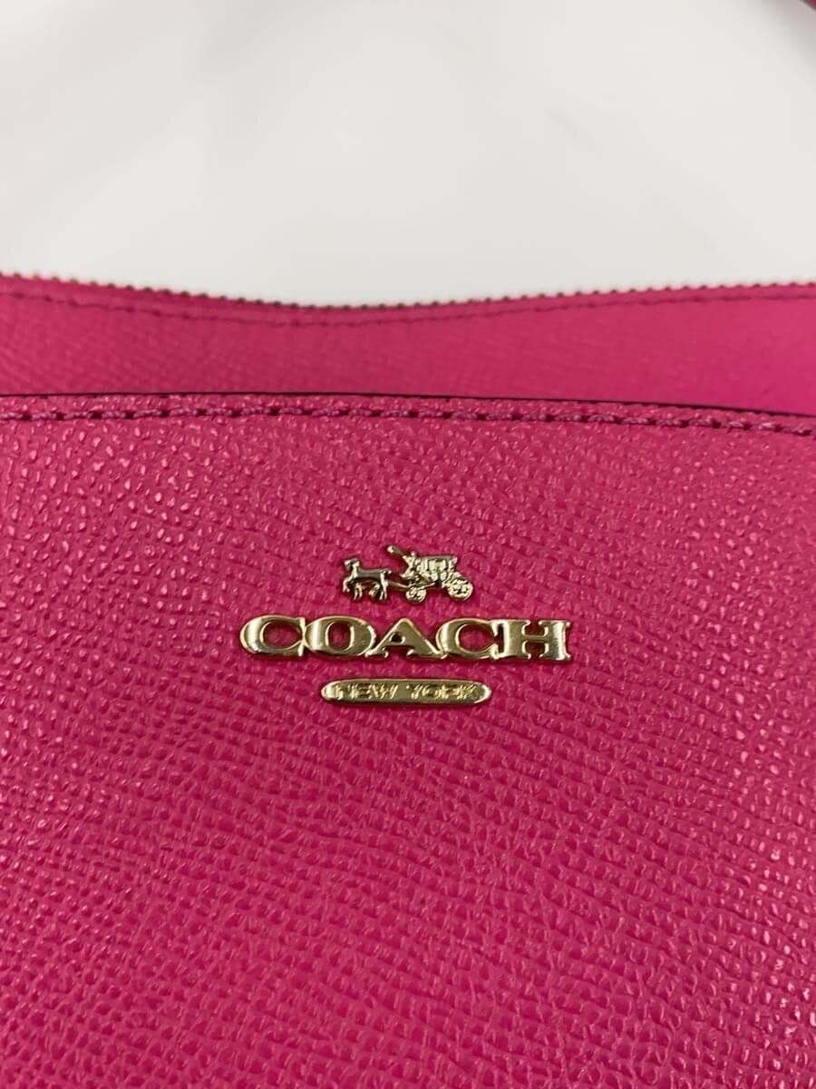 COACH shoulder bag leather PNK plain 5