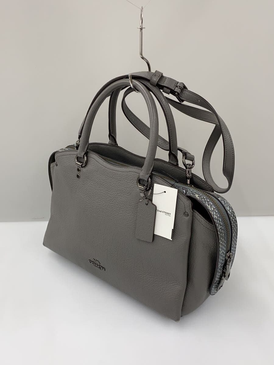 COACH Handbag_All Leather Leather GRY 67710 2