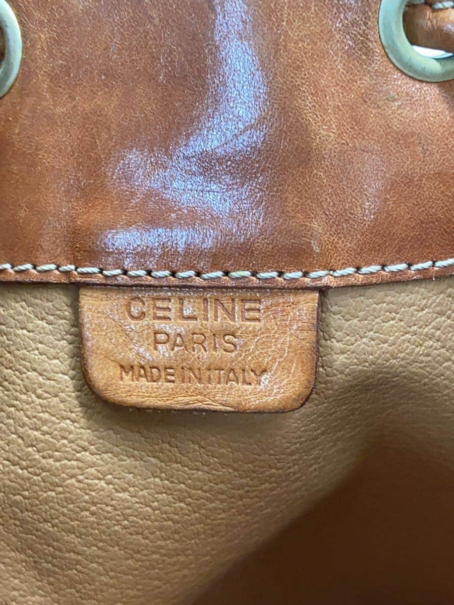 CELINEOLD Drawstring Bag Macadam Pattern Shoulder Bag PVC Brown All Over 5