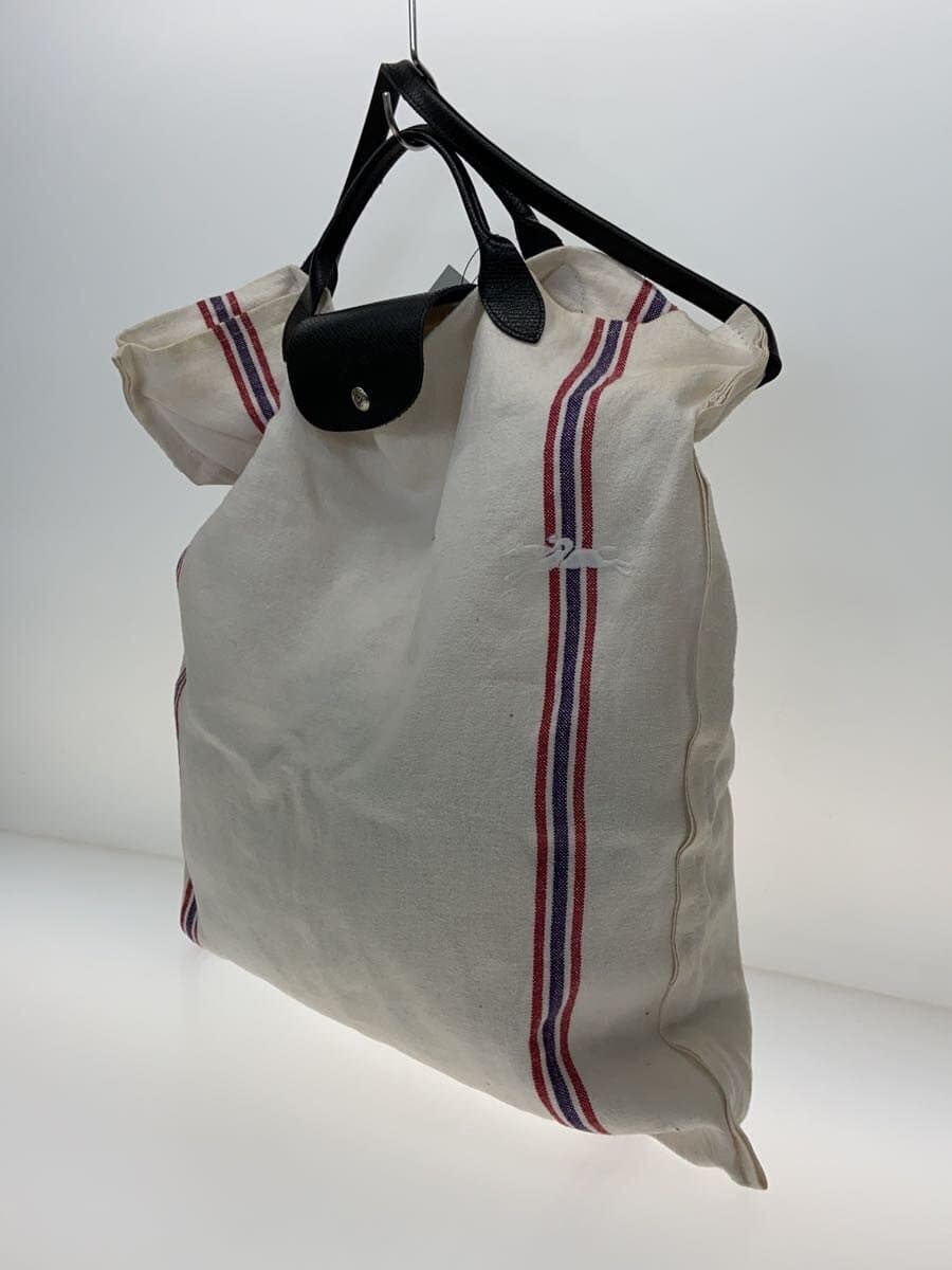 LONGCHAMP × Charvet Tote Bag Canvas White 2