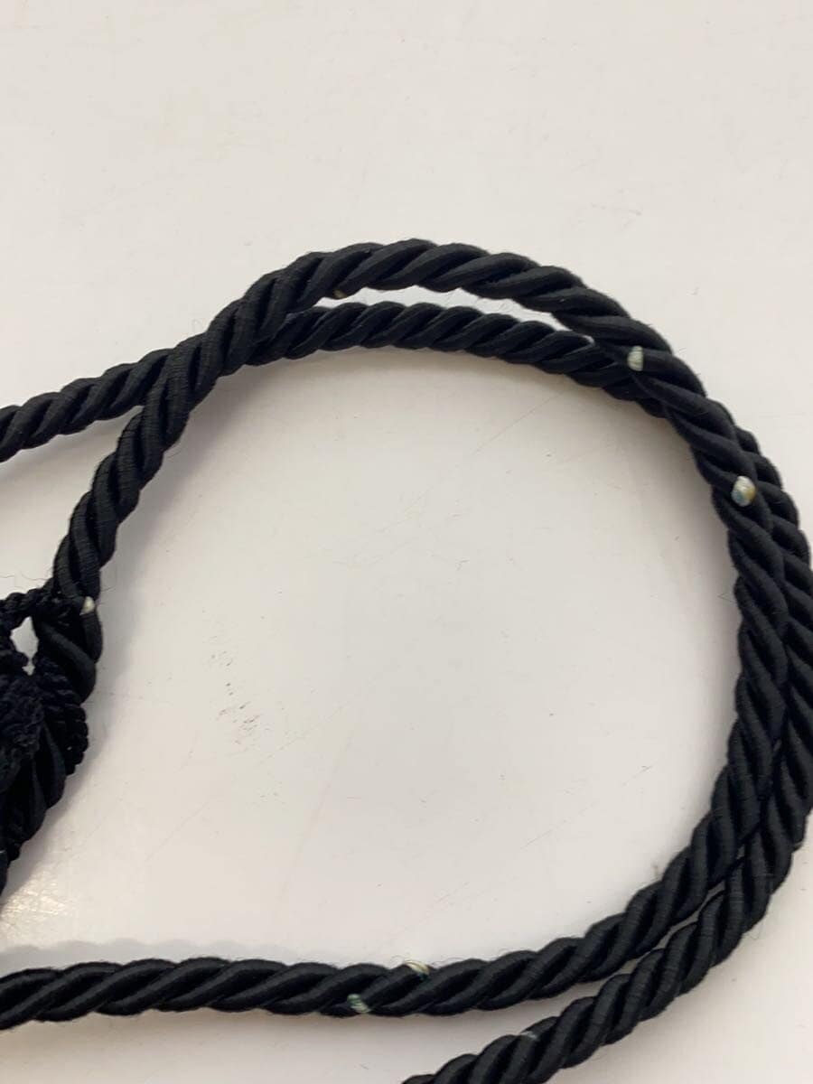 PRADA Logo Embroidery Drawstring Pouch Tassel BLK Fray With Wear 7