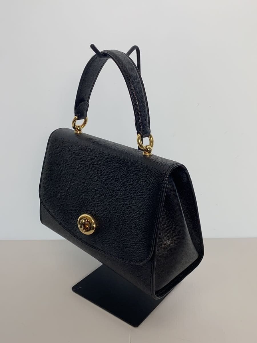 COACH handbag leather black F76618 missing shoulder strap 2