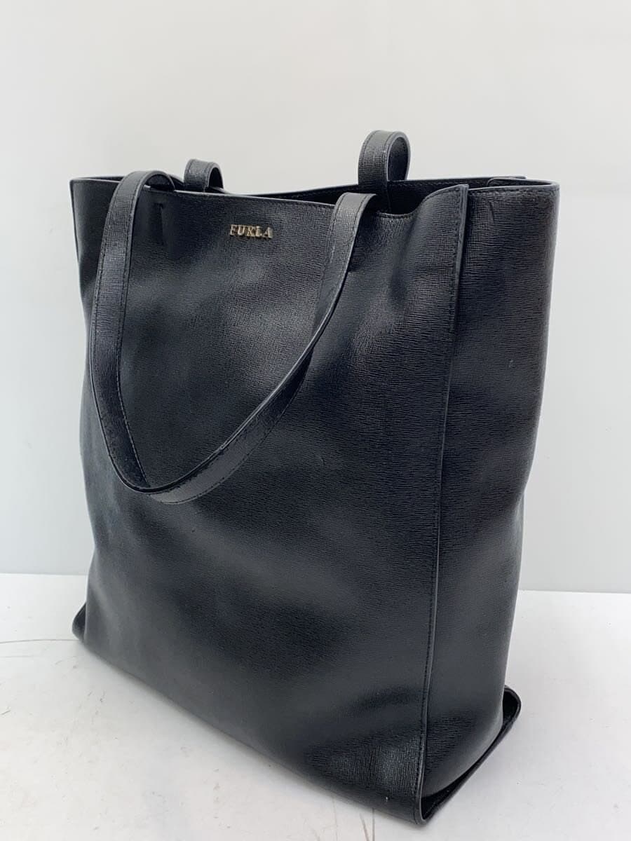 FURLA Tote Bag Leather BLK Solid 2