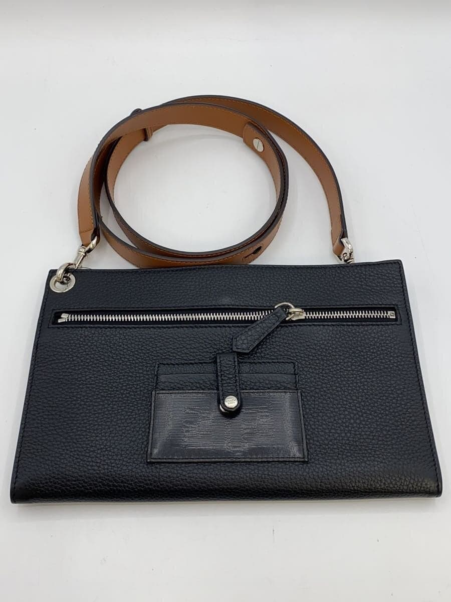 FENDI Shoulder Bag Leather Black 7M0255 2